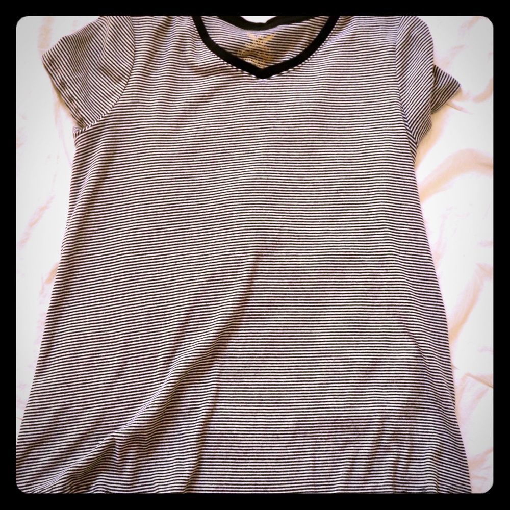 Lot of 2 Maternity Tees - Solid Black and Striped